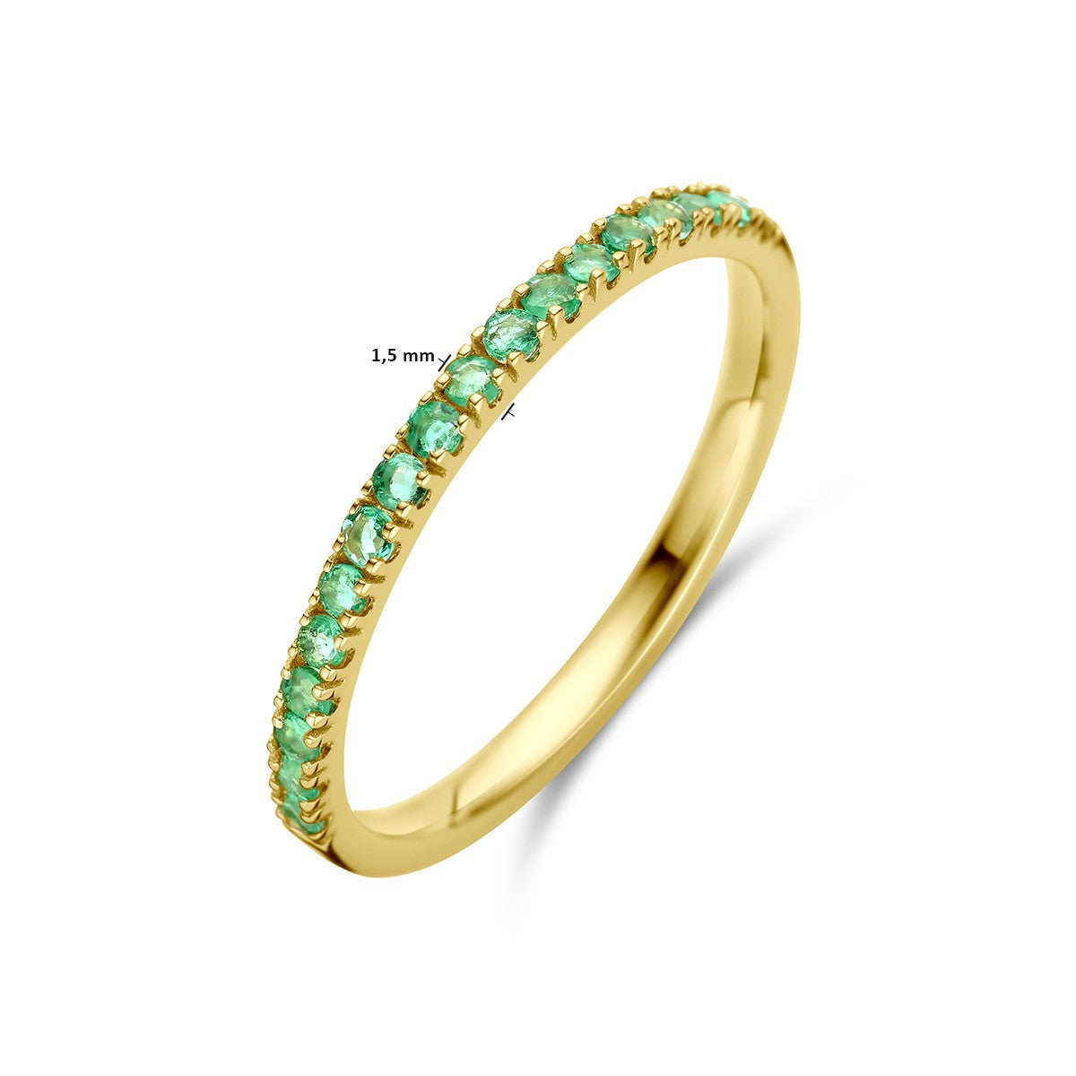 14K Geelgoud Ring Met Geboortesteen Smaragd Mei 4028569 - PansiteNederland.nl