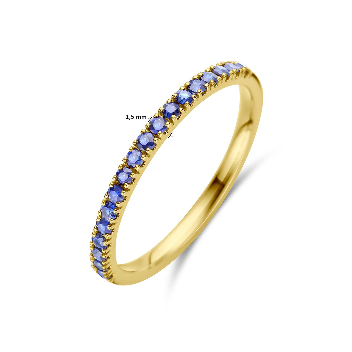 14K Geelgoud Ring Met Geboortesteen Saffier September 4028589 - PansiteNederland.nl