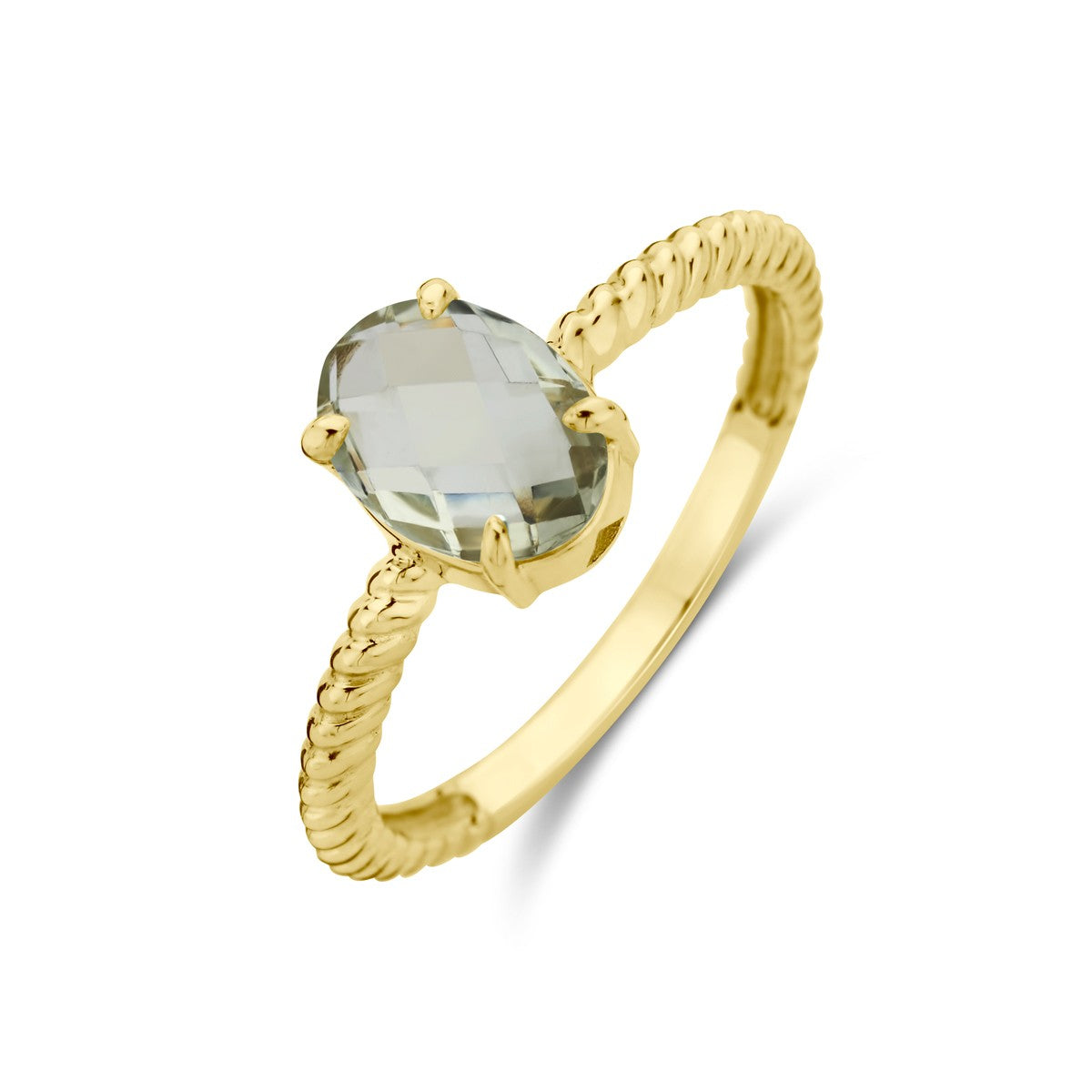 14K Geelgoud Ring Groen Amethist 4028637 - PansiteNederland.nl