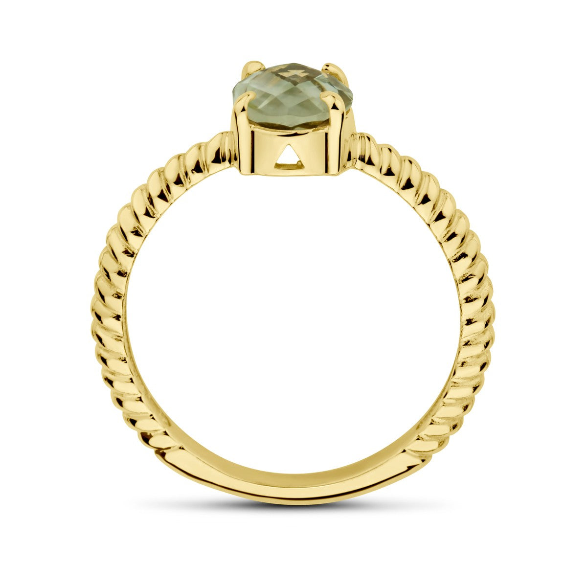 14K Geelgoud Ring Groen Amethist 4028637 - PansiteNederland.nl