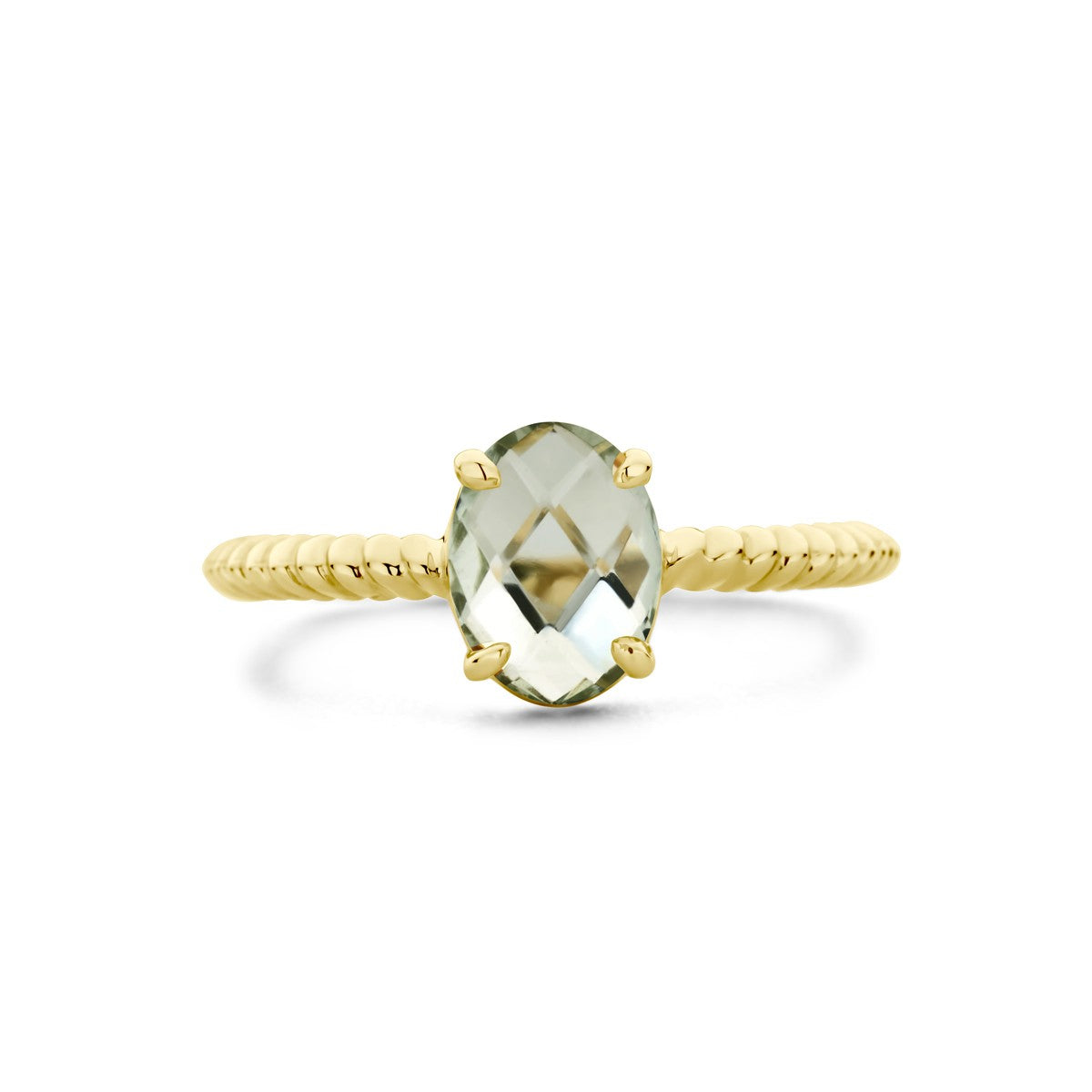 14K Geelgoud Ring Groen Amethist 4028637 - PansiteNederland.nl