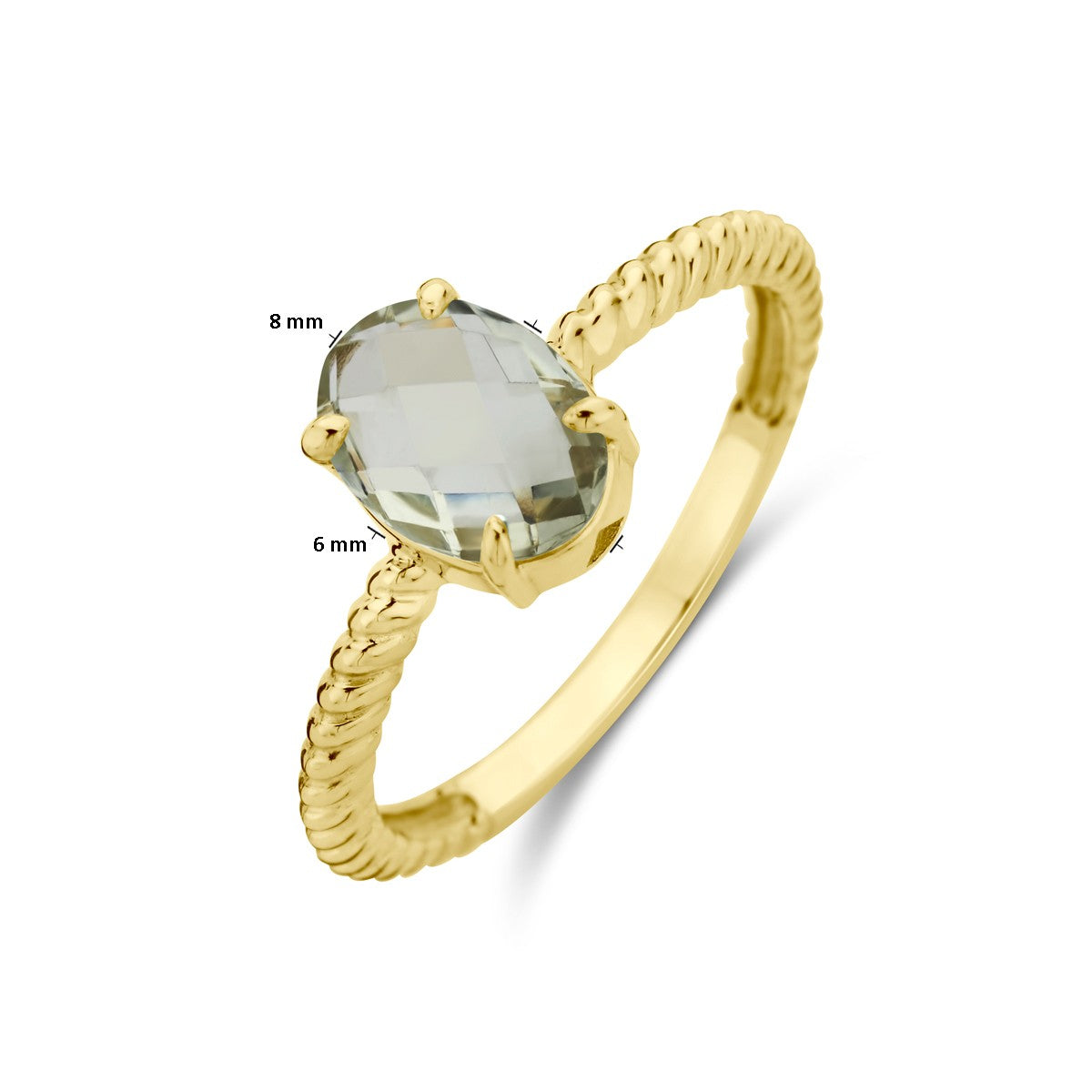 14K Geelgoud Ring Groen Amethist 4028637 - PansiteNederland.nl