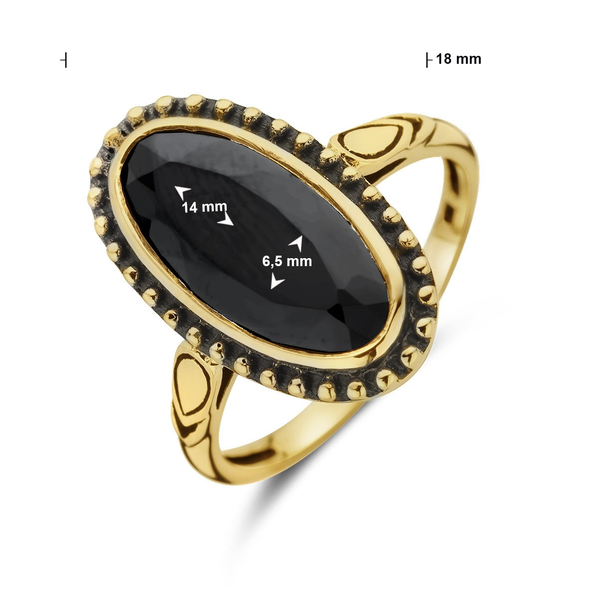 14K Geelgoud Ring Onyx 4028683 - PansiteNederland.nl