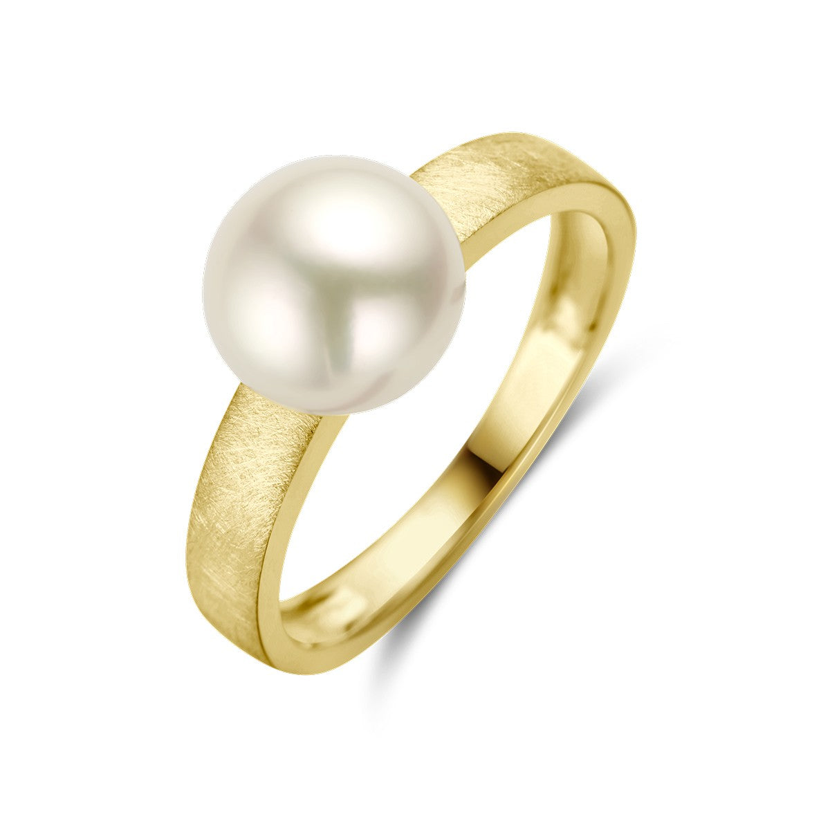 14K Geelgoud Ring Parel Gescratcht 4028700 - PansiteNederland.nl
