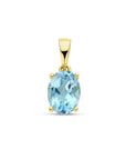 14K geelgoud hanger blauw topaas 4028715 - PansiteNederland.nl