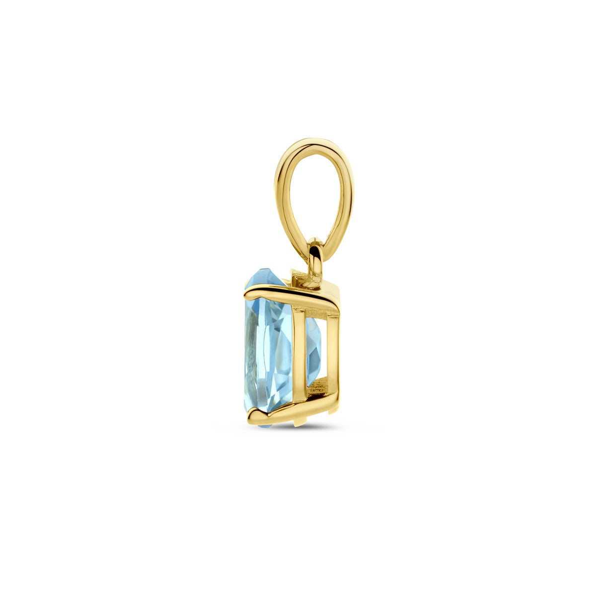 14K geelgoud hanger blauw topaas 4028715 - PansiteNederland.nl