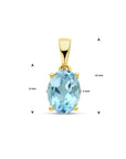 14K geelgoud hanger blauw topaas 4028715 - PansiteNederland.nl