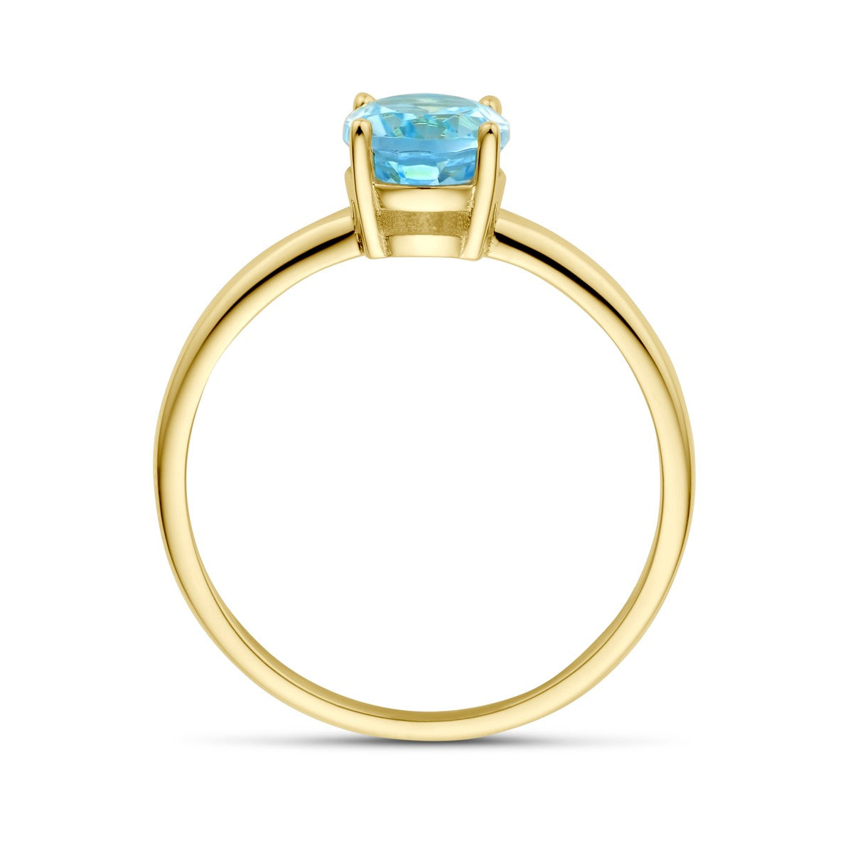 14K Geelgoud Ring Blauw Topaas 4028718 - PansiteNederland.nl