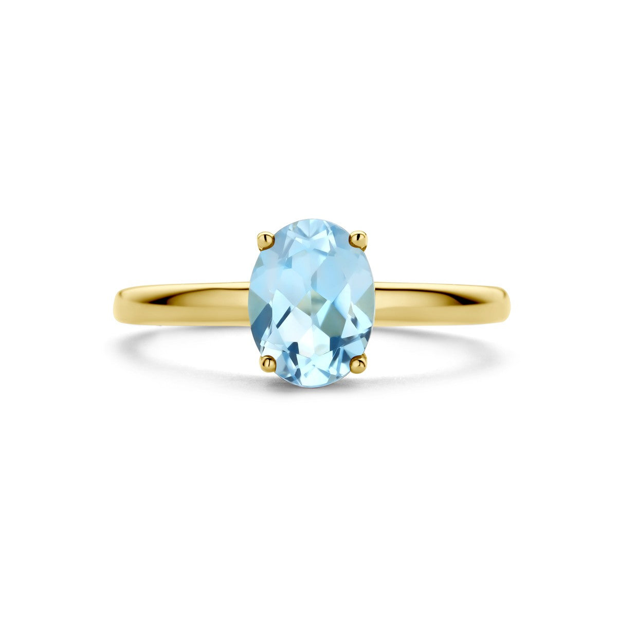 14K Geelgoud Ring Blauw Topaas 4028718 - PansiteNederland.nl