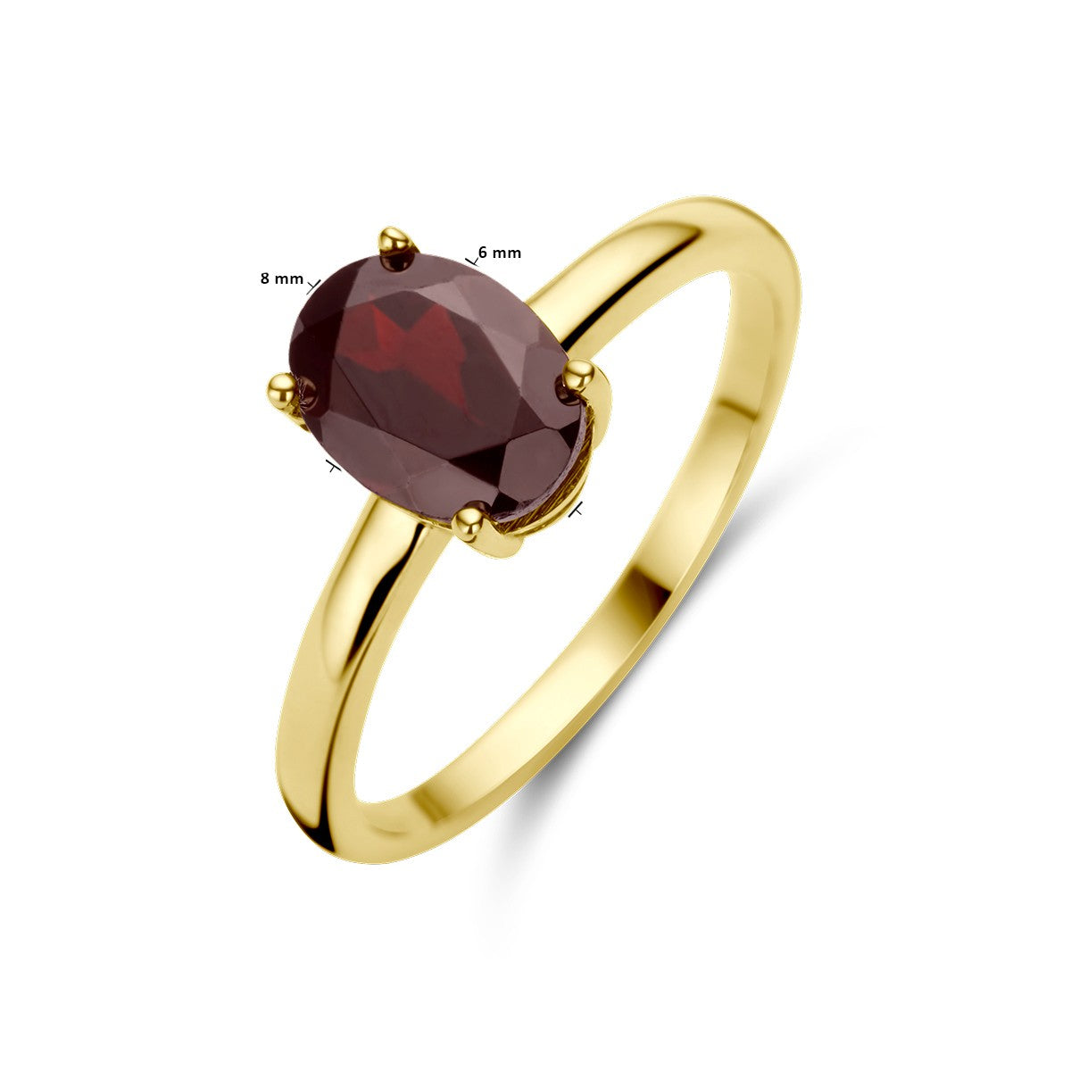 14K Geelgoud Ring Granaat 4028748 - PansiteNederland.nl