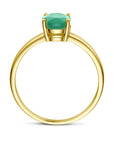 14K Geelgoud Ring Groen Agaat 4028760 - PansiteNederland.nl