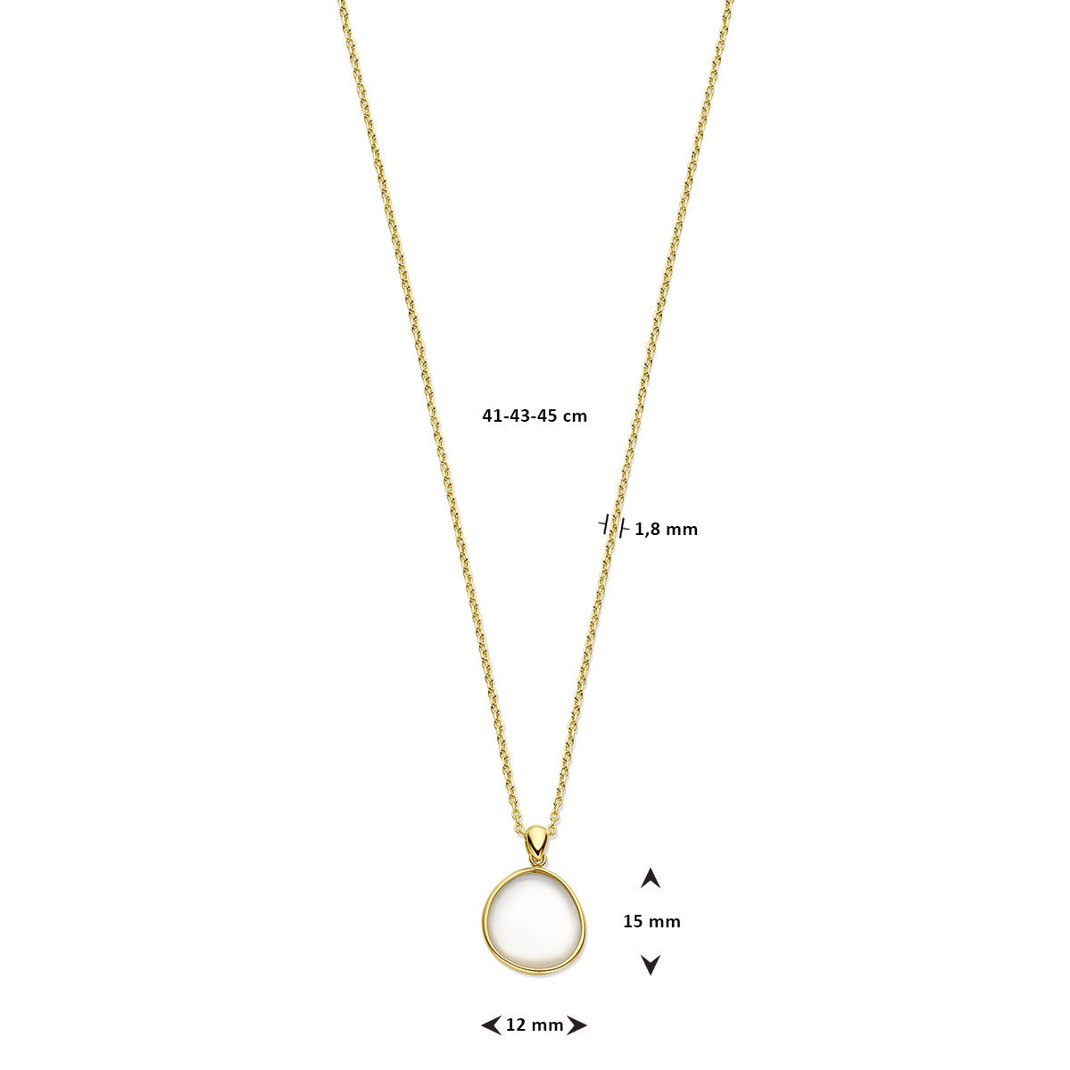 14K geelgoud collier parelmoer 41 - 43 - 45 cm 4028784 - PansiteNederland.nl