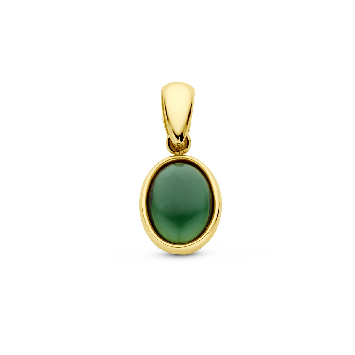 14K geelgoud hanger groen toermalijn 4028790 - PansiteNederland.nl