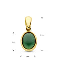 14K geelgoud hanger groen toermalijn 4028790 - PansiteNederland.nl