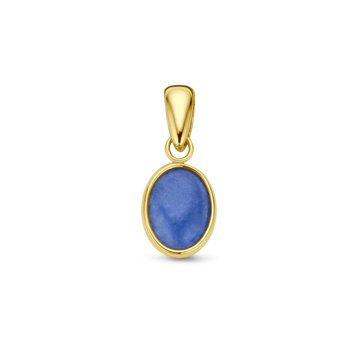 14K geelgoud hanger blauw kwarts 4028791 - PansiteNederland.nl