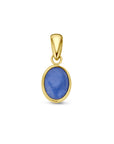 14K geelgoud hanger blauw kwarts 4028791 - PansiteNederland.nl