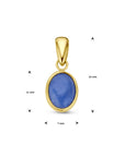 14K geelgoud hanger blauw kwarts 4028791 - PansiteNederland.nl