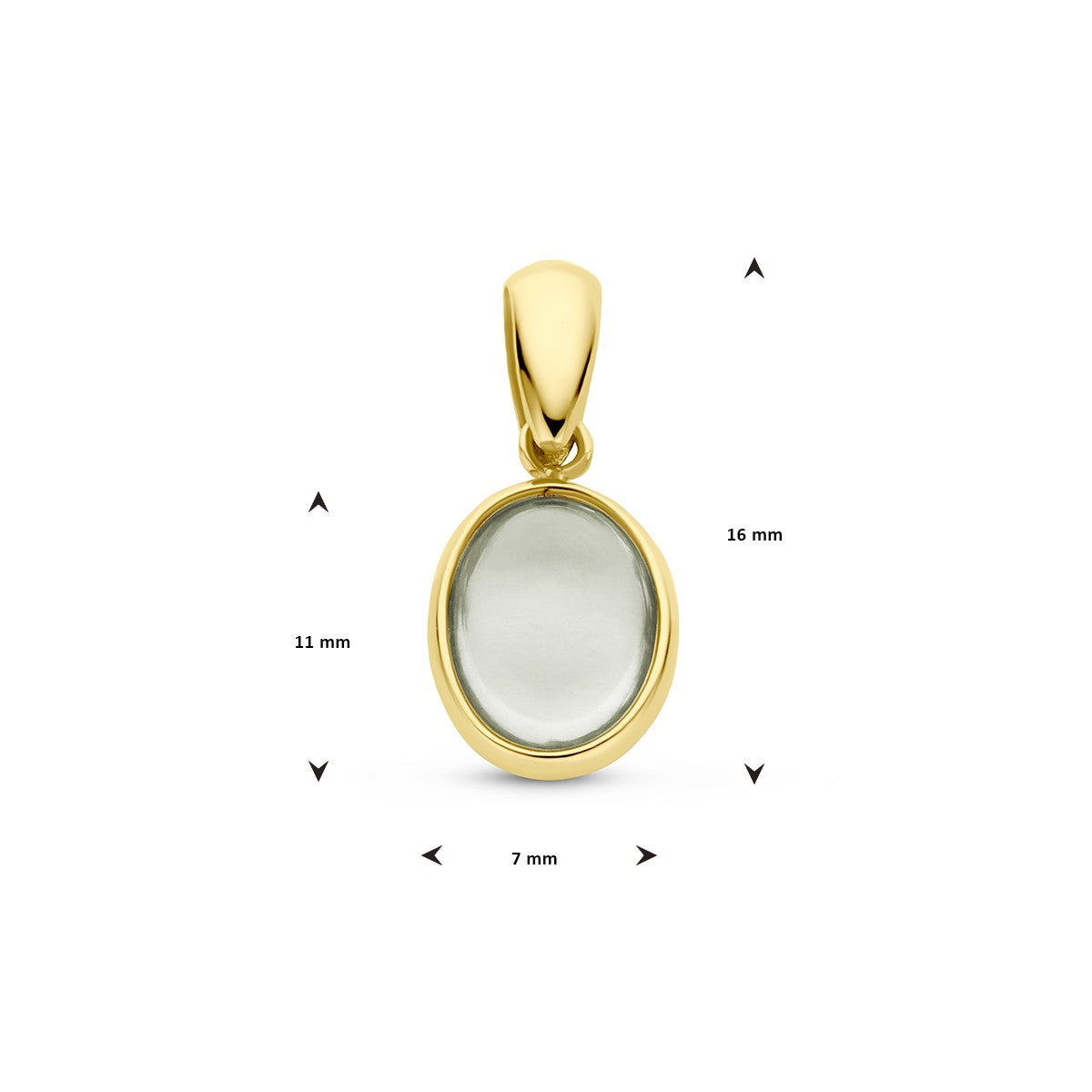 14K geelgoud hanger groen amethist 4028792 - PansiteNederland.nl