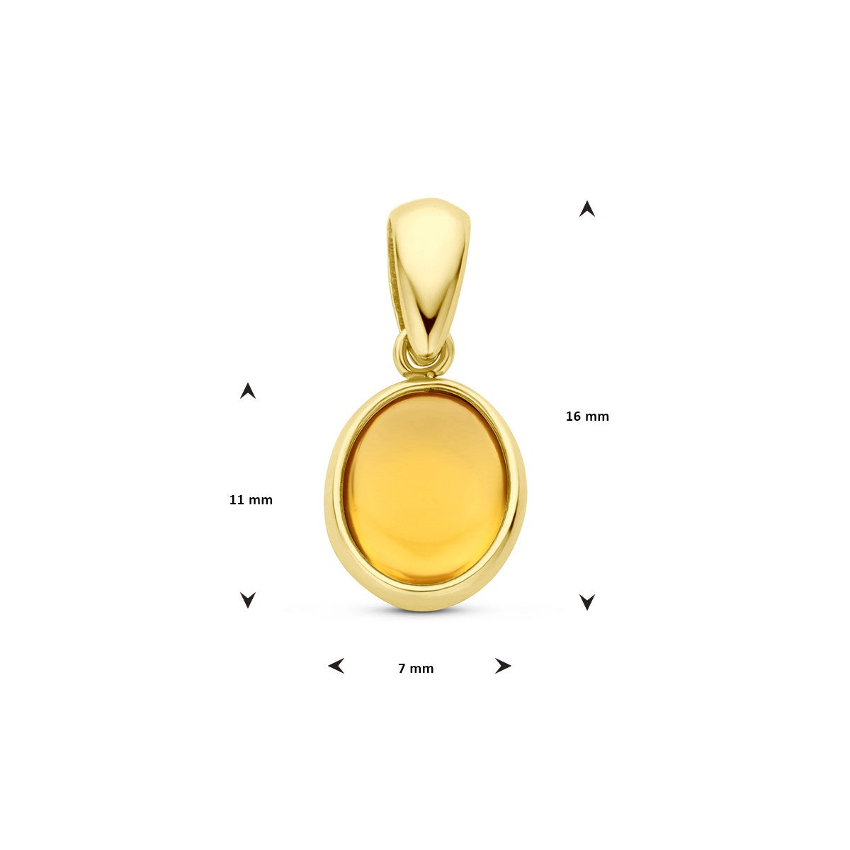 14K geelgoud hanger citrien 4028794 - PansiteNederland.nl
