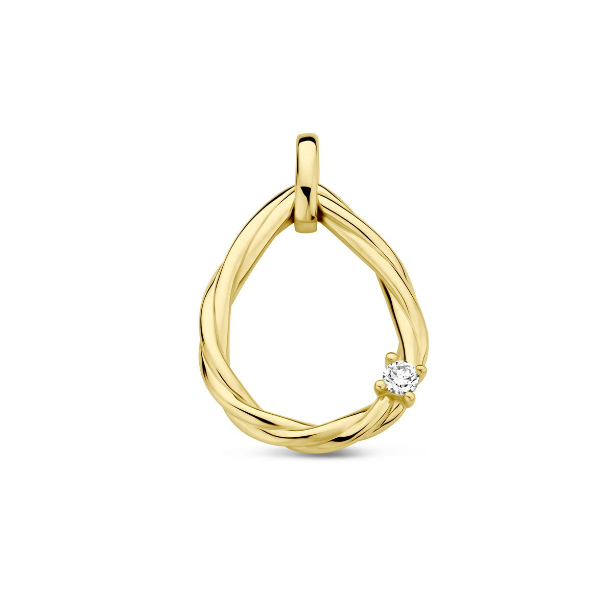 14K geelgoud hanger diamant 0.05ct h si 4028830 - PansiteNederland.nl