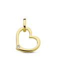 14K geelgoud hanger hart en diamant 0.01ct h p1 4028836 - PansiteNederland.nl