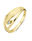 Geelgouden 14K ring poli/mat diamant 0.04ct h si 4028851, exclusief en kwalitatief hoogwaardig. Ontdek nu!