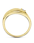 Geelgouden 14K ring poli/mat diamant 0.04ct h si 4028851 - PansiteNederland.nl