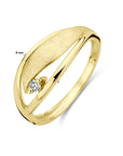 Geelgouden 14K ring poli/mat diamant 0.04ct h si 4028851 - PansiteNederland.nl