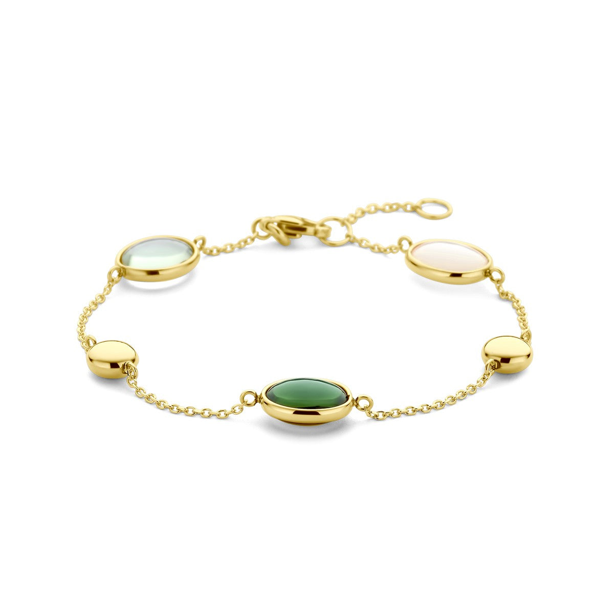 14K Geelgoud Armband Natuurlijke Kleurstenen 17 - 19 Cm 4028858 - PansiteNederland.nl