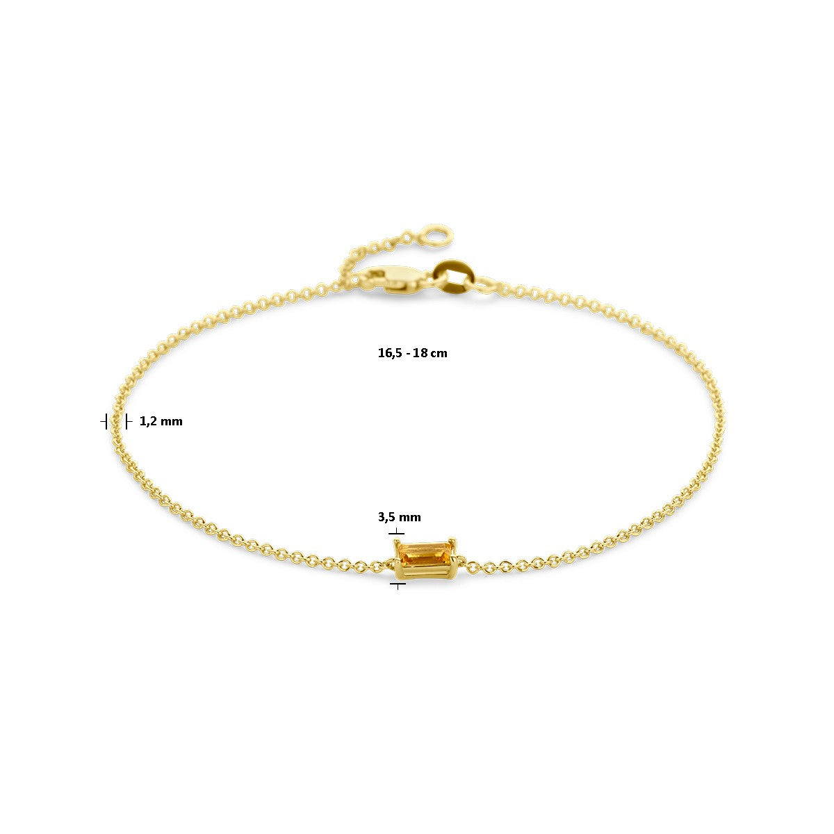 14K Geelgoud Armband Citrien 16,5 - 18 Cm 4028873 - PansiteNederland.nl