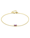 14K Geelgoud Armband Amethist 16,5 - 18 Cm 4028874