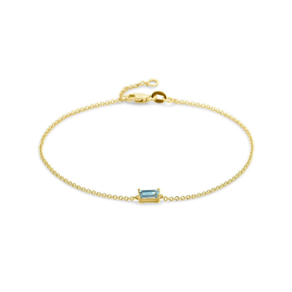 14K Geelgoud Armband Blauw Topaas 16,5 - 18 Cm 4028876 - PansiteNederland.nl