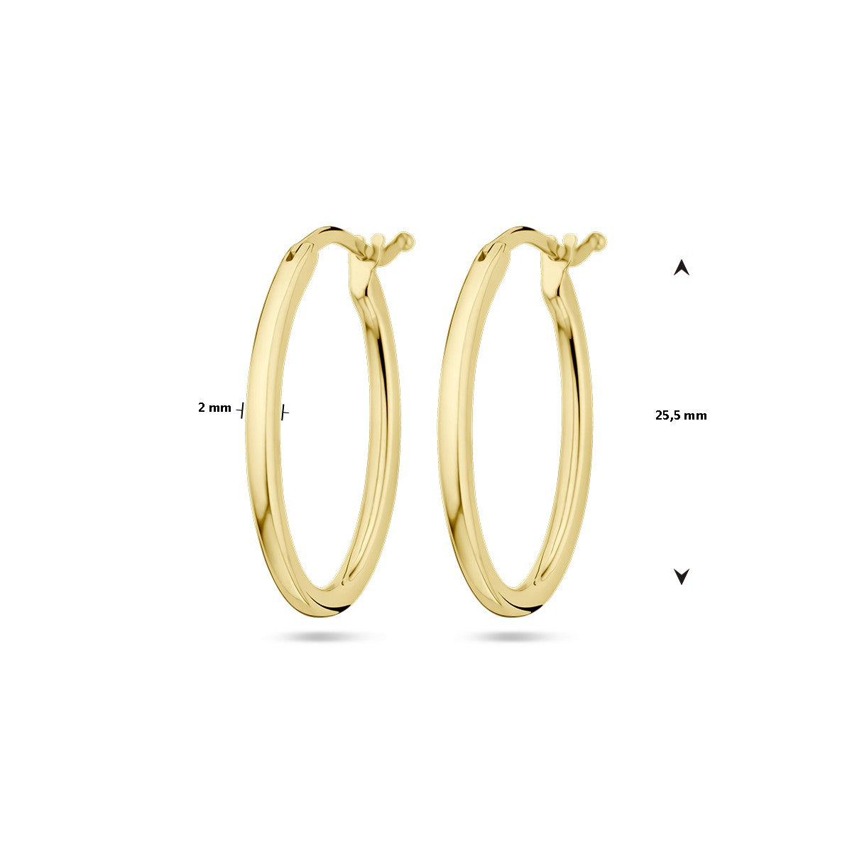 14K Geelgoud Oorringen Ovaal 4028885 - PansiteNederland.nl