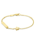 graveerarmband bloem plaat 3,5 mm 14K geelgoud - PansiteNederland.nl