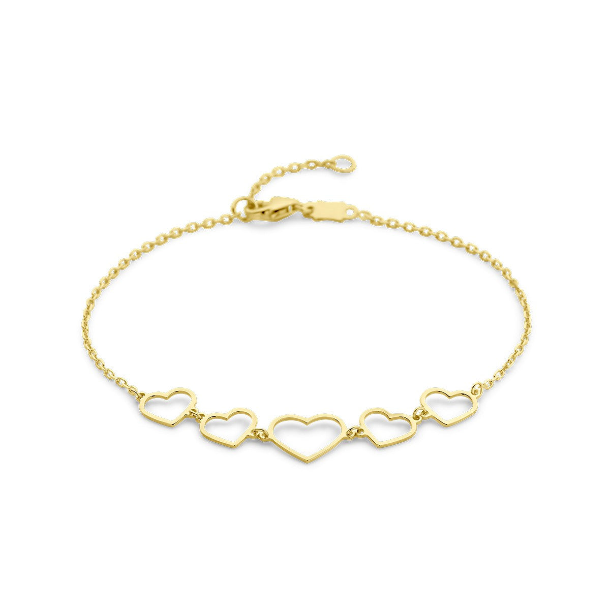 14K Geelgoud Armband Hartjes 16 - 18 Cm 4028936 - PansiteNederland.nl