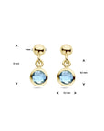 Gouden oorhangers blauw topaas - PSN4028958