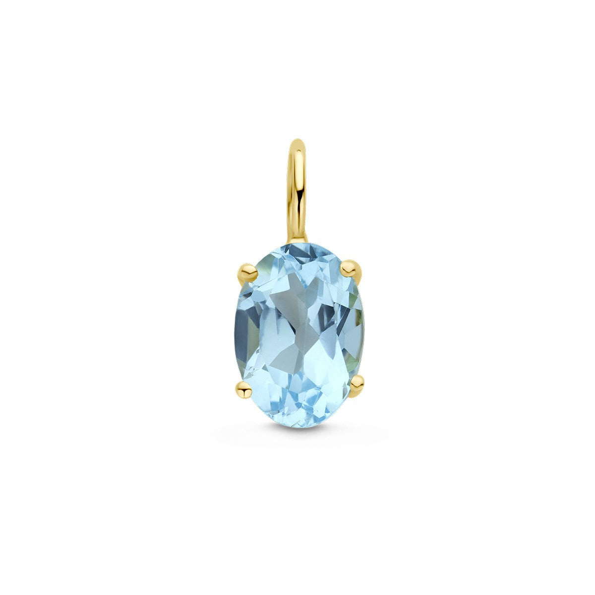 14K geelgoud hanger blauw topaas 4028963 - PansiteNederland.nl