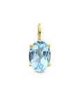14K geelgoud hanger blauw topaas 4028963 - PansiteNederland.nl