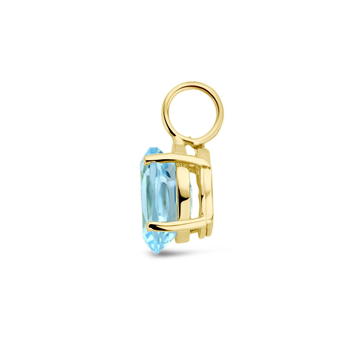 14K geelgoud hanger blauw topaas 4028963 - PansiteNederland.nl