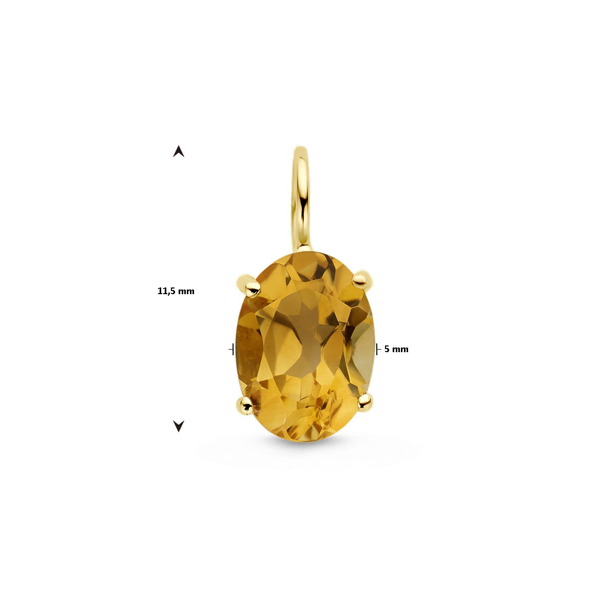 14K geelgoud hanger citrien 4028964 - PansiteNederland.nl