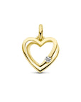 14K geelgoud hanger hartje zirkonia 4028991 - PansiteNederland.nl