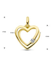 14K geelgoud hanger hartje zirkonia 4028991 - PansiteNederland.nl