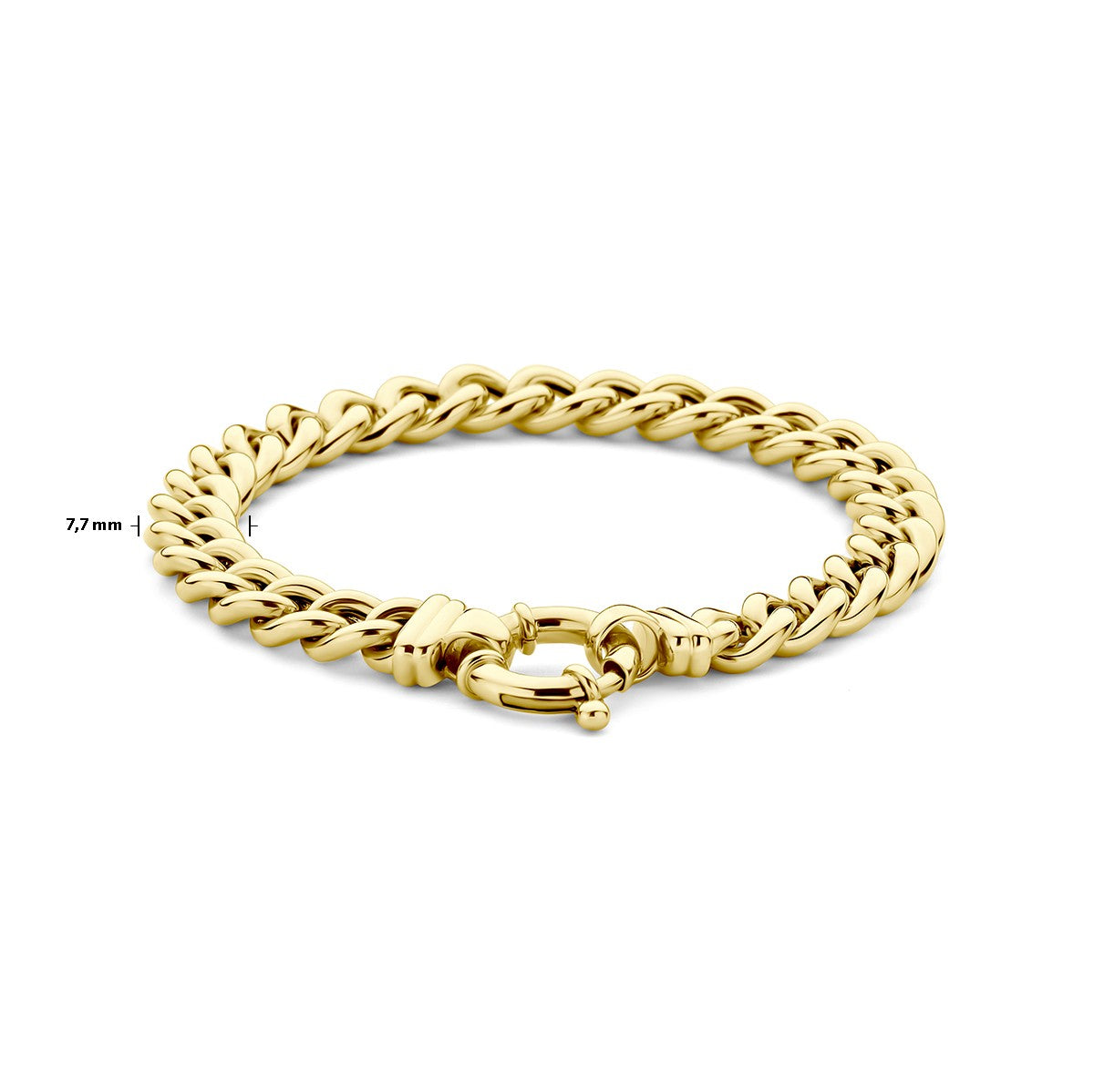 14K Geelgouden armband gourmette 7,7 mm 19 cm met groot springslot 14K geelgoud 4028999, exclusief en kwalitatief hoogwaardig. Ontdek nu!