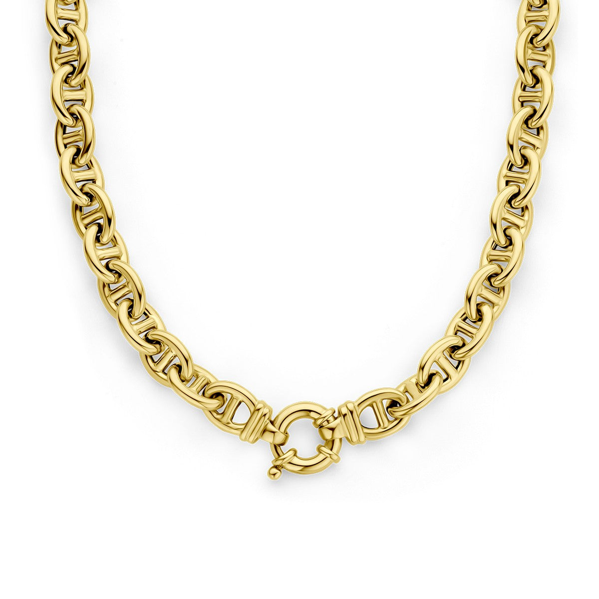 14K geelgoud collier marine 10 mm 45 cm met groot springslot 4029000 - PansiteNederland.nl