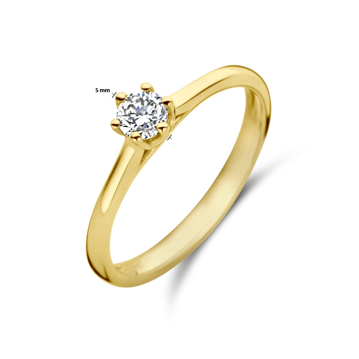 14K Geelgoud Aanzoeksring Diamant 0.20Ct H Si 4029123 - PansiteNederland.nl