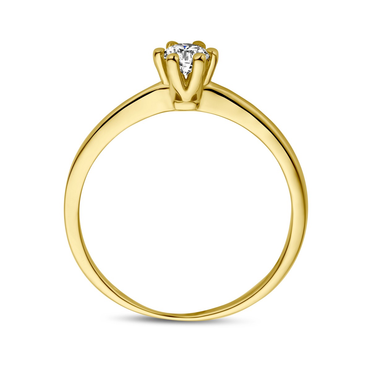 Aanzoeksring diamant 0.10ct h si 14K geelgoud 4,2 mm – 4029127