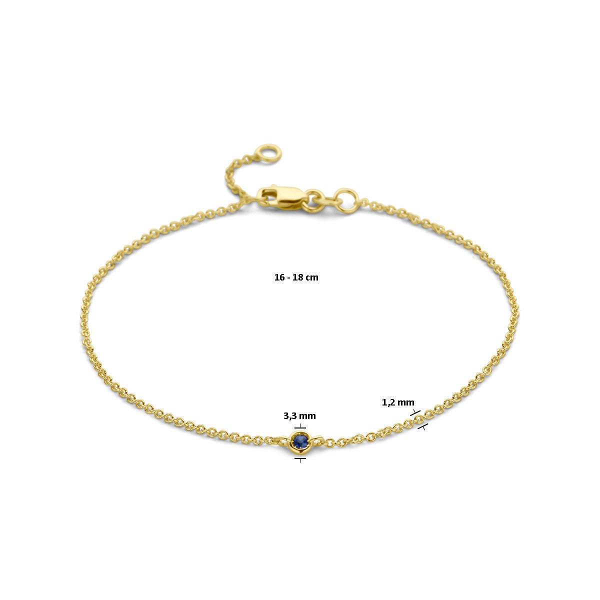 14K Geelgoud Armband Saffier 16 - 18 Cm 4029155 - PansiteNederland.nl