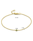 14K Geelgoud Armband Smaragd 16 - 18 Cm 4029157 - PansiteNederland.nl