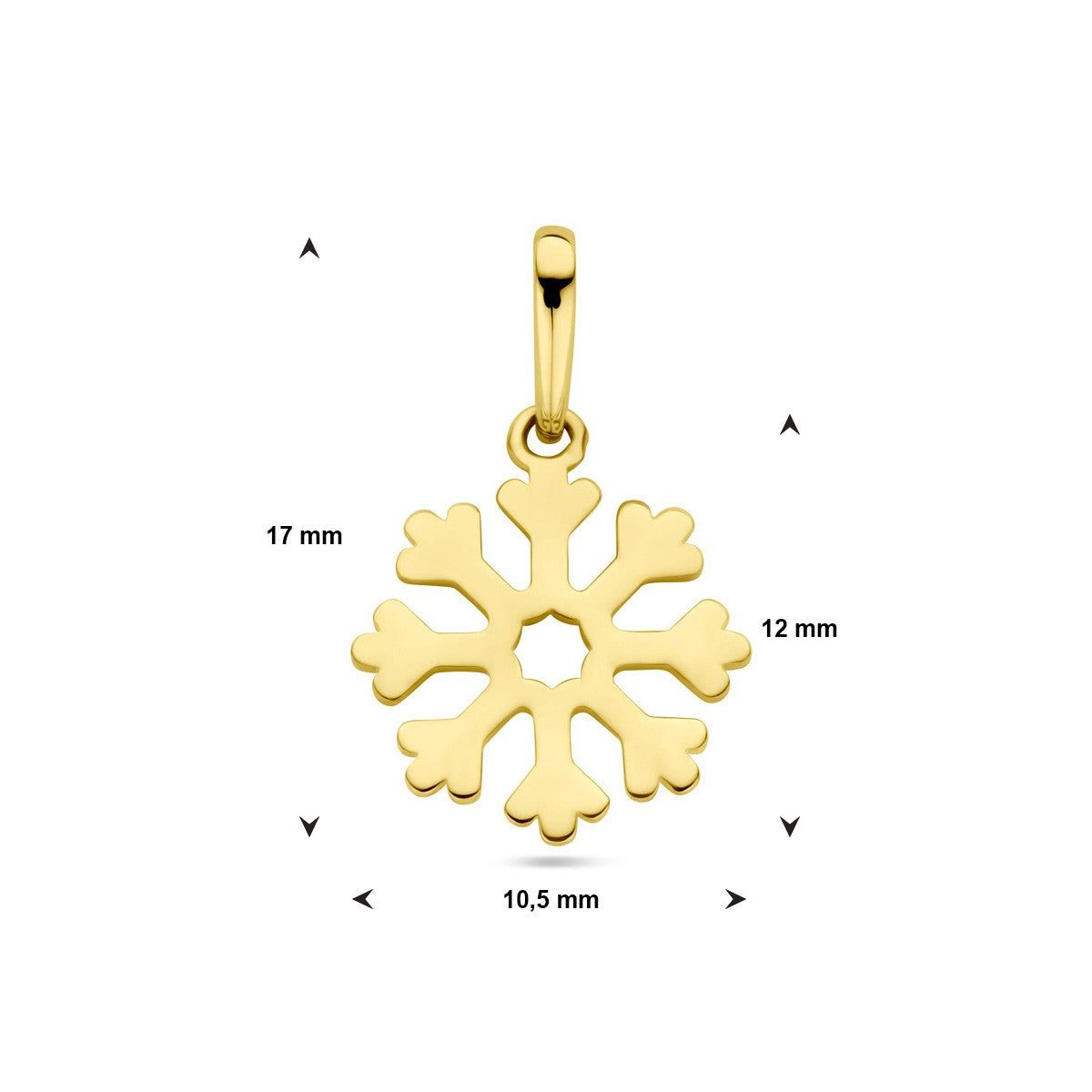 14K geelgoud hanger sneeuwvlok 4029315 - PansiteNederland.nl
