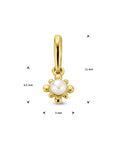14K geelgoud hanger bloem parel 4029418
